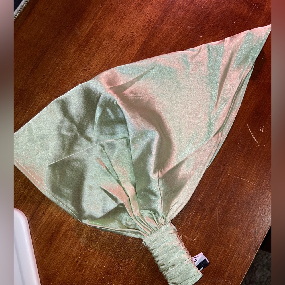 Princess Polly sage green silk headband/ bandana